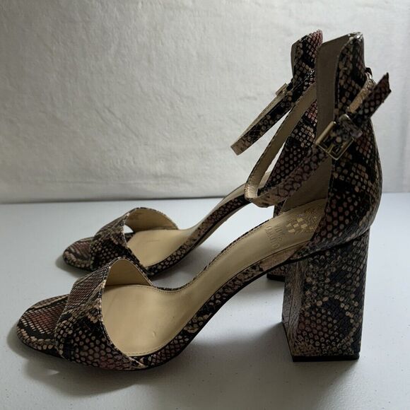 Vince Camuto Winderly Ankle Strap Sandals‎ 10M Snakeskin Heels - Picture 2 of 6